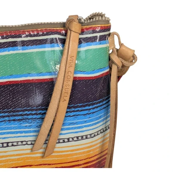 Consuela Downtown Crossbody Bag in Deanna Canvas Stripe Multicolor Yellow Blue - Picture 11 of 16